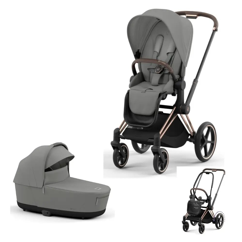 E Priam Kombivogn   Mirage Grey Rosegold fra Cybex
