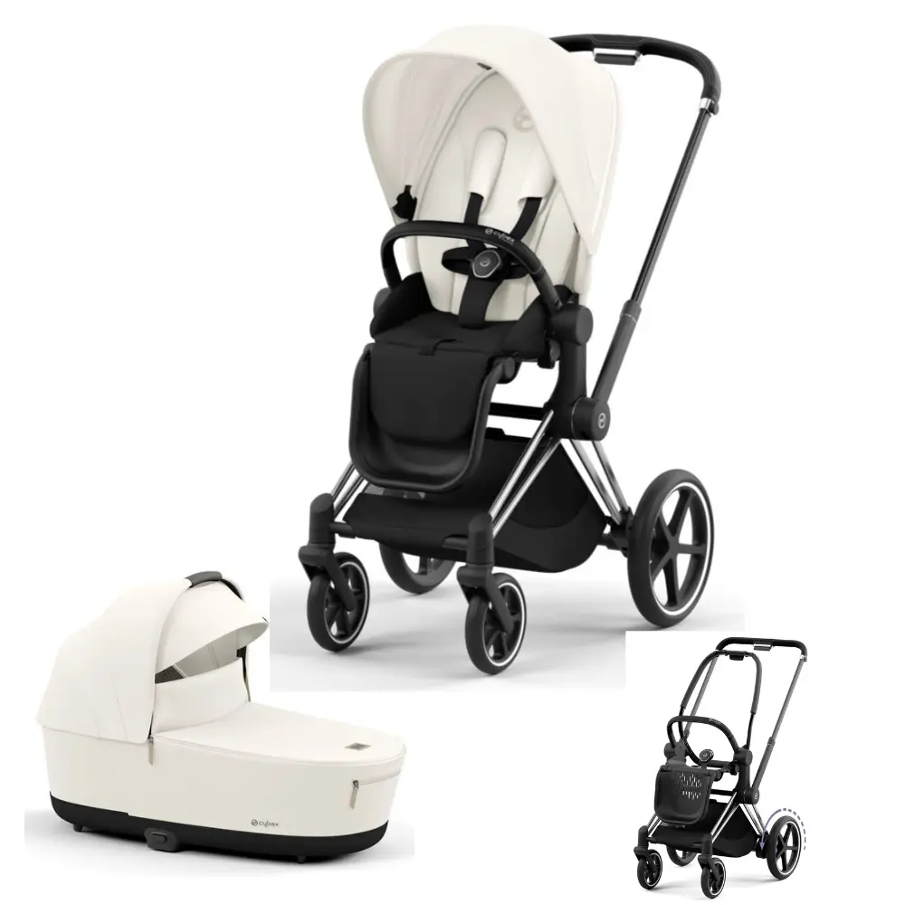 E Priam Kombivogn   Off White Chrome Black fra Cybex