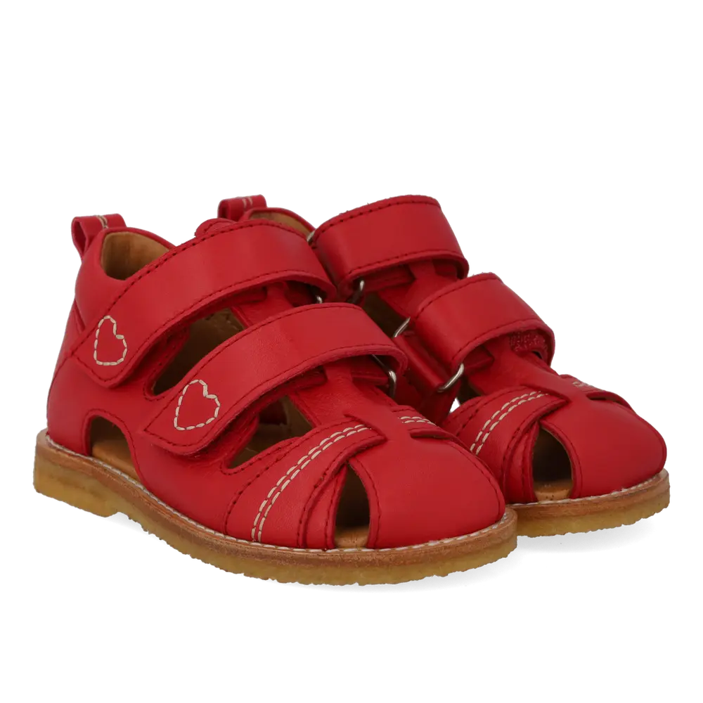 Sandal M. Hjerte Broderi Red 23 fra Angulus