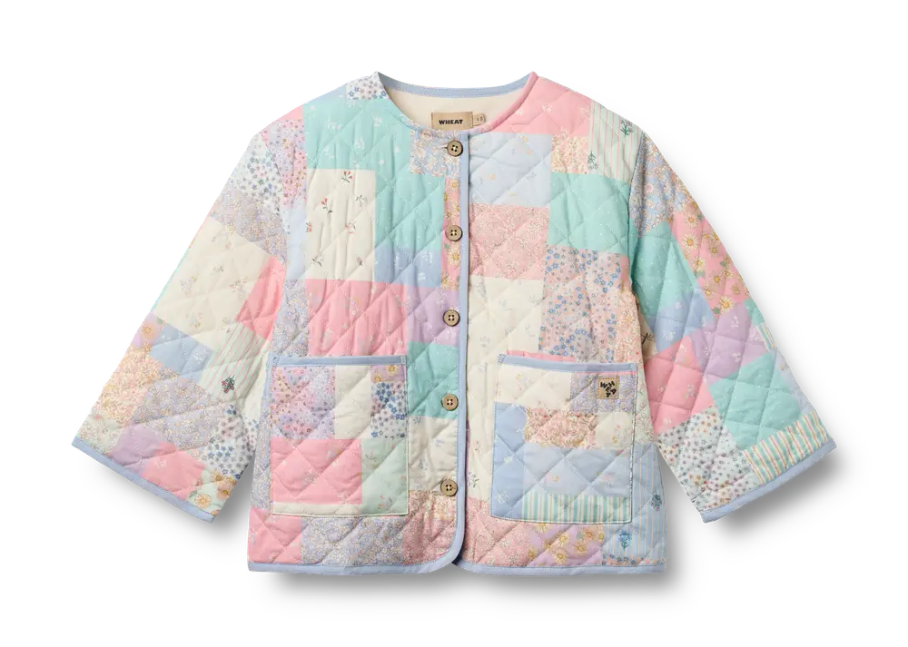 Inaja Quilt Jakke   Patchwork Flowers   104 fra Wheat