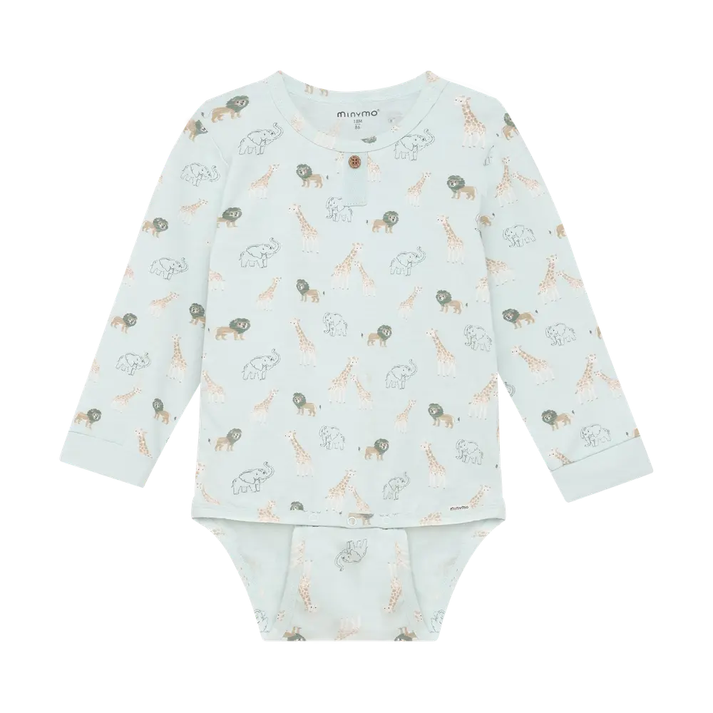 Langærmet Body M. Print   Sprout Green   80 fra Minymo