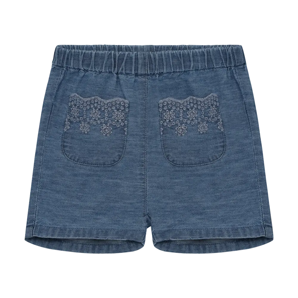 Chambray Shorts   Faded Denim   74 fra Minymo