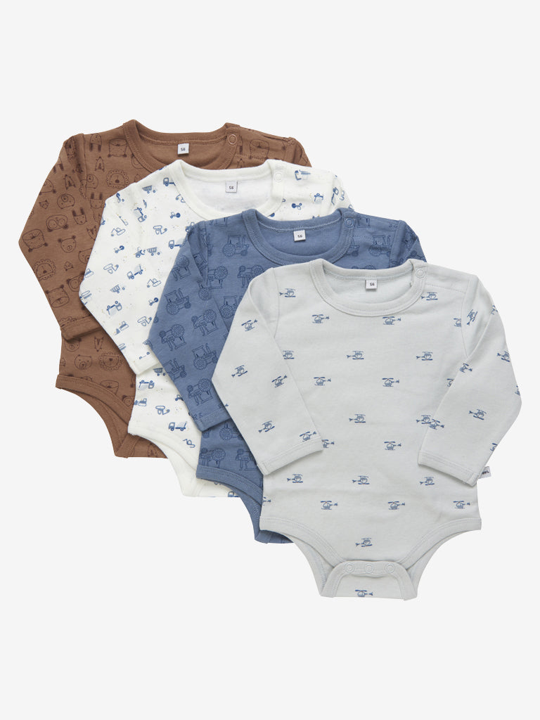 Langærmet Body 4 Stk Blue Mirage 50 fra Pippi