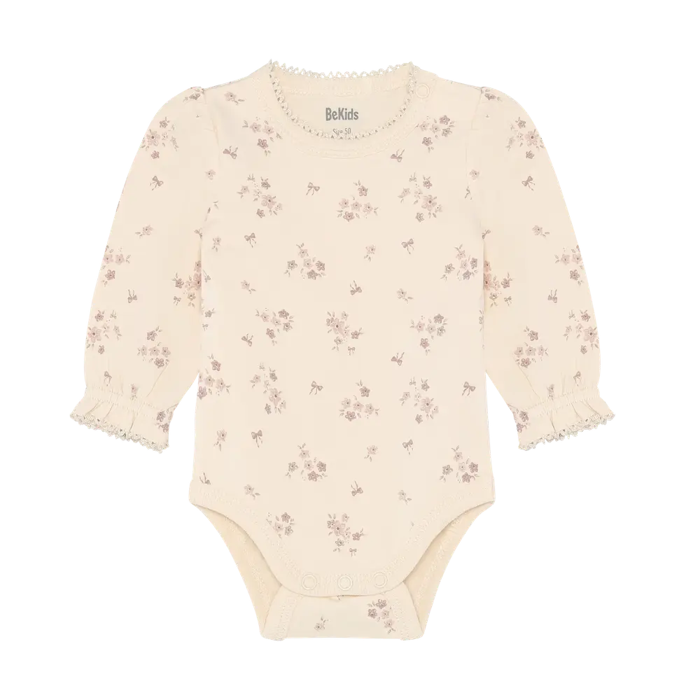 Langæarmet Body M. Print   Shadow Gray   70 fra Bekids