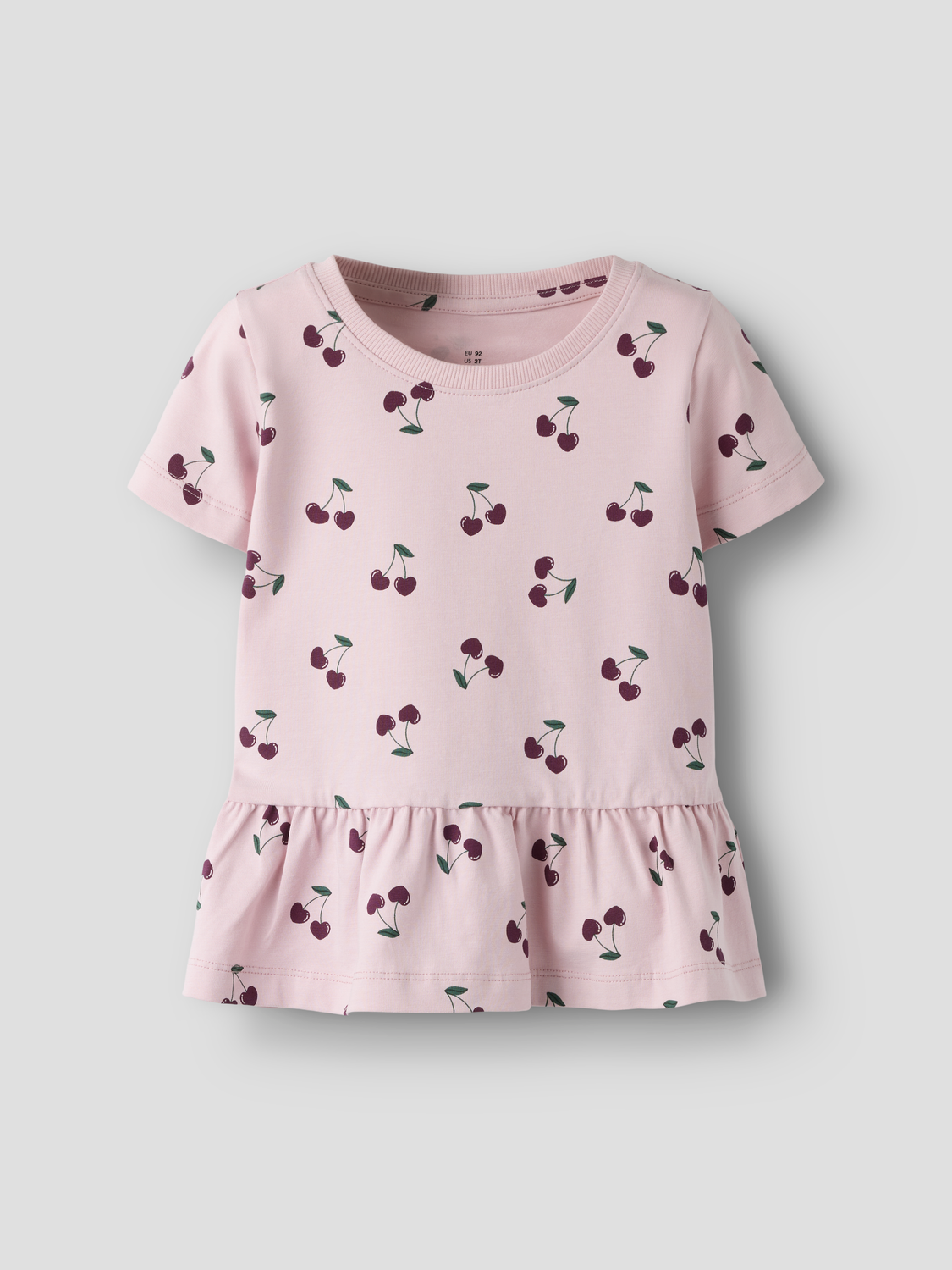 Kortærmet Top Med Kirsebær Print, Str. 92 116 fra Name It
