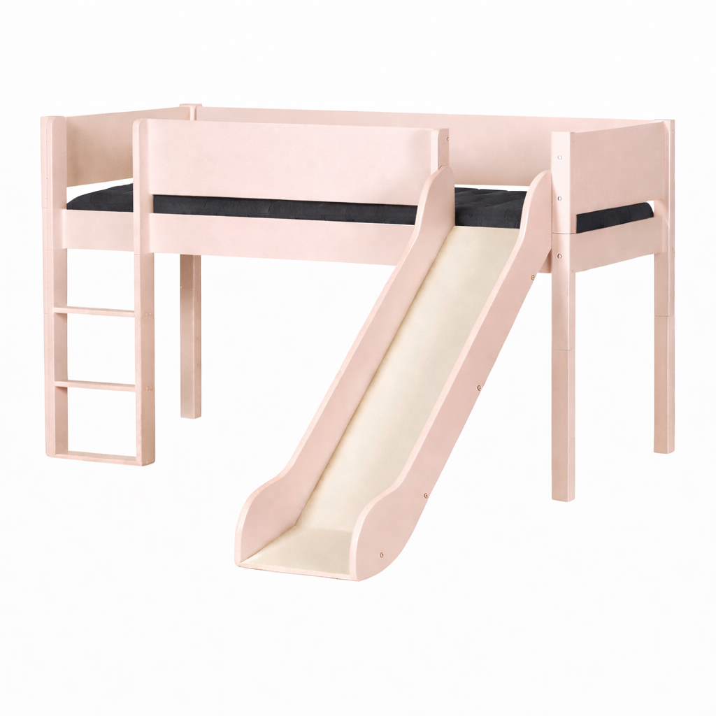 Loke Halvhøjseng Med Rutsjebane    90x160   Natural Rose fra Manis-h