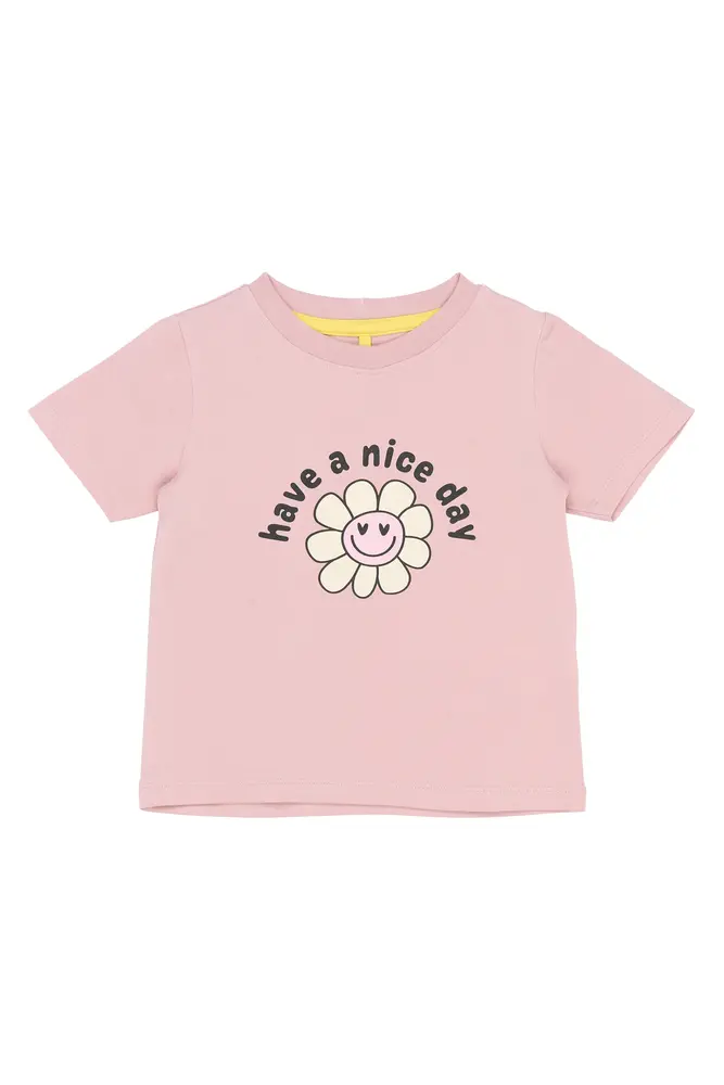 Sille T Shirt   Silver Pink   98 fra The New Siblings