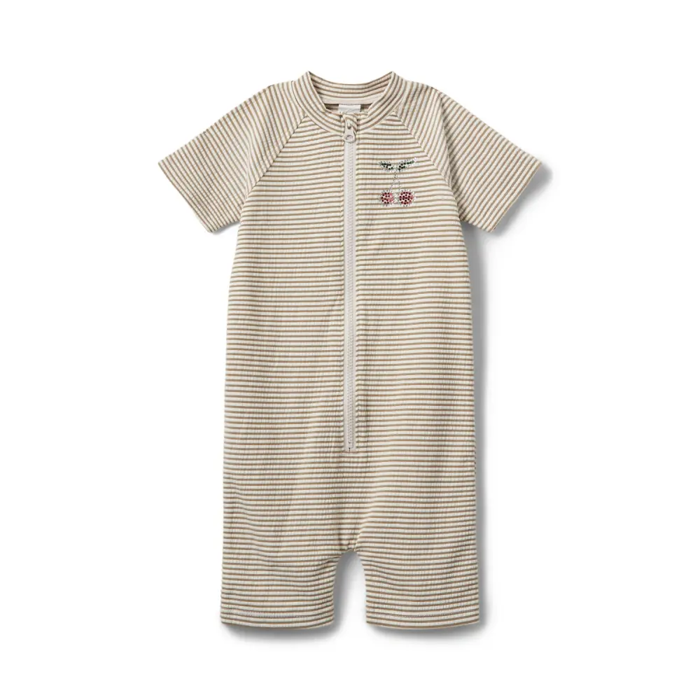 Tilla Badedragt Warm Stone Stripe 104 fra Sofie Schnoor Kids