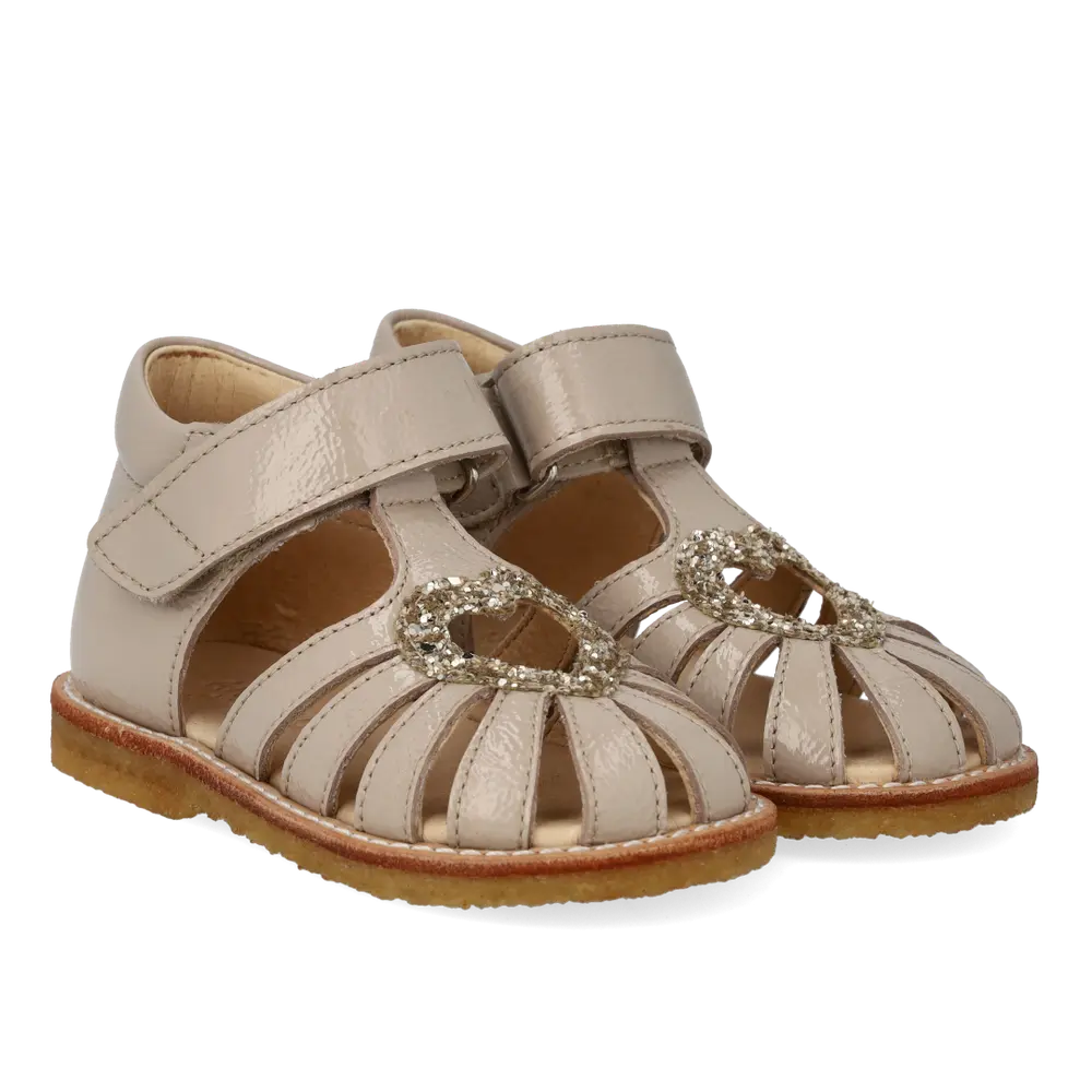 Hjertesandal Med Glitter   Sand Champagne Glitter   22 fra Angulus