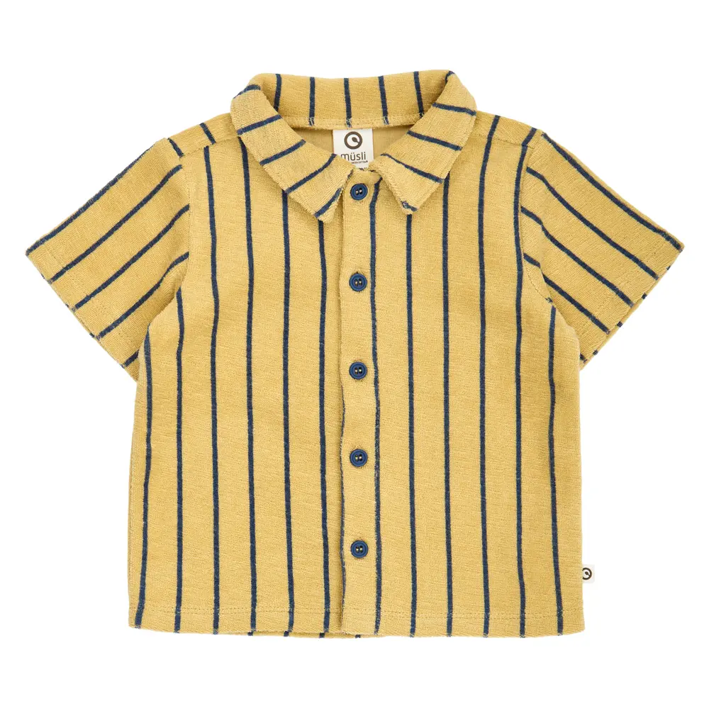 Terry Stripede Skjorte Hemp Navy 80 fra Müsli