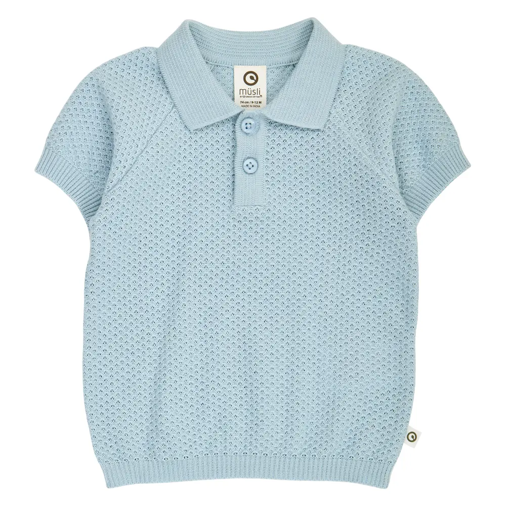 Sea Strikket Polo   Ocean   68 fra Müsli