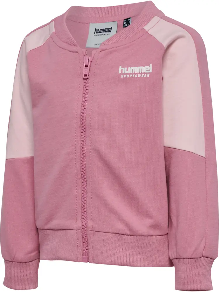 Loose Block Zip Trøje   Pale Lilac   86 fra Hummel