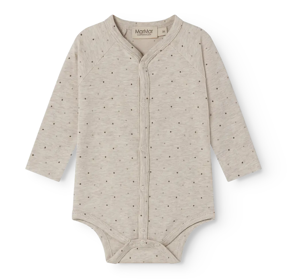 Bruno Langærmet Body   Beige Mel Dot   62 4 Mdr. fra Marmar Copenhagen