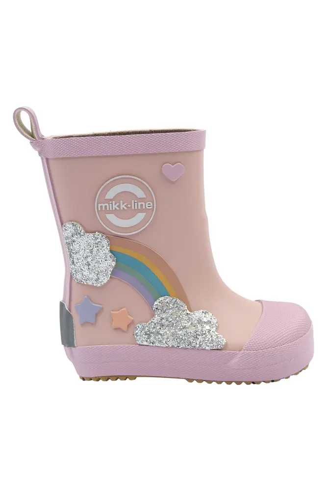 Gummistøvle Regnbue   Barefoot   Adobe Rose   26 fra Mikk-line