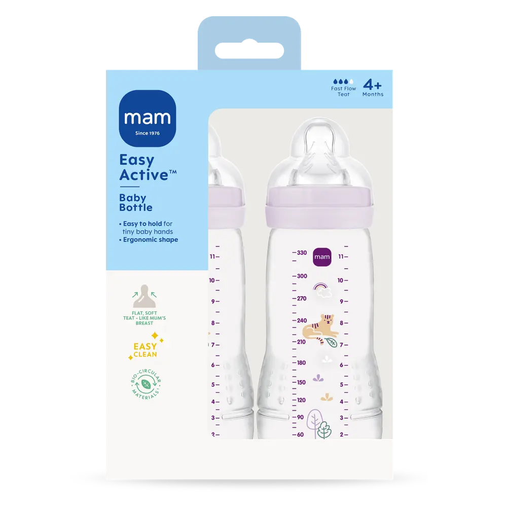 Easy Active Baby Bottle 330ml 2pk Pink fra Mam