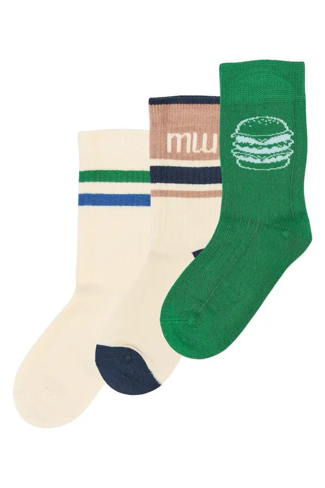 Moe Bambus Strømper 3 Pak   Fern Green   23 26 fra Minipop