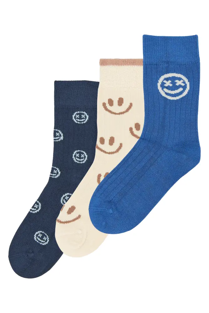Moe Bambus Strømper 3 Pak   Strong Blue   27 30 fra Minipop