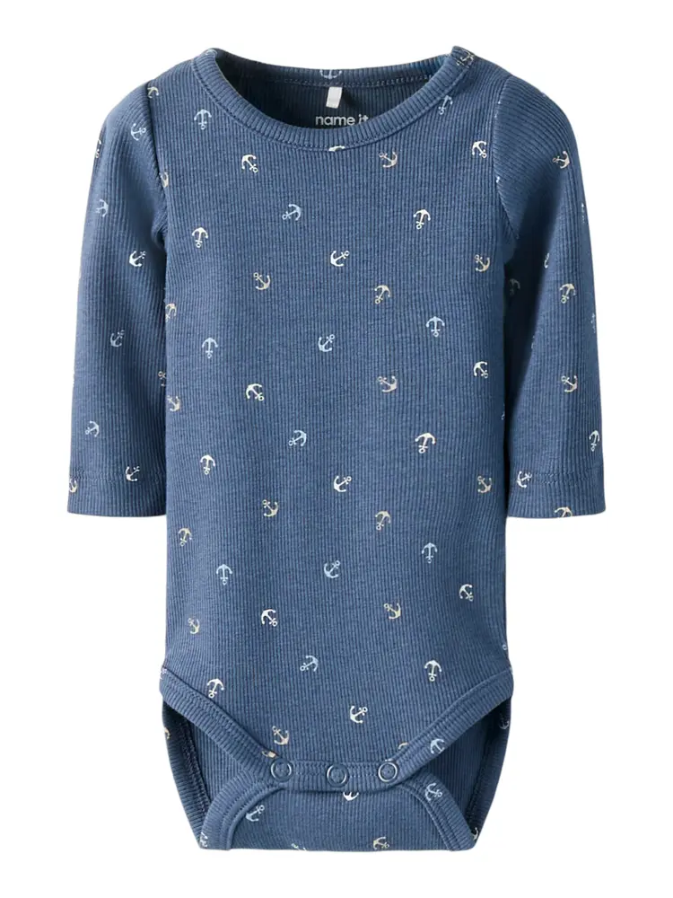 Fanchor Langærmet Body   Vintage Indigo   74 fra Name It