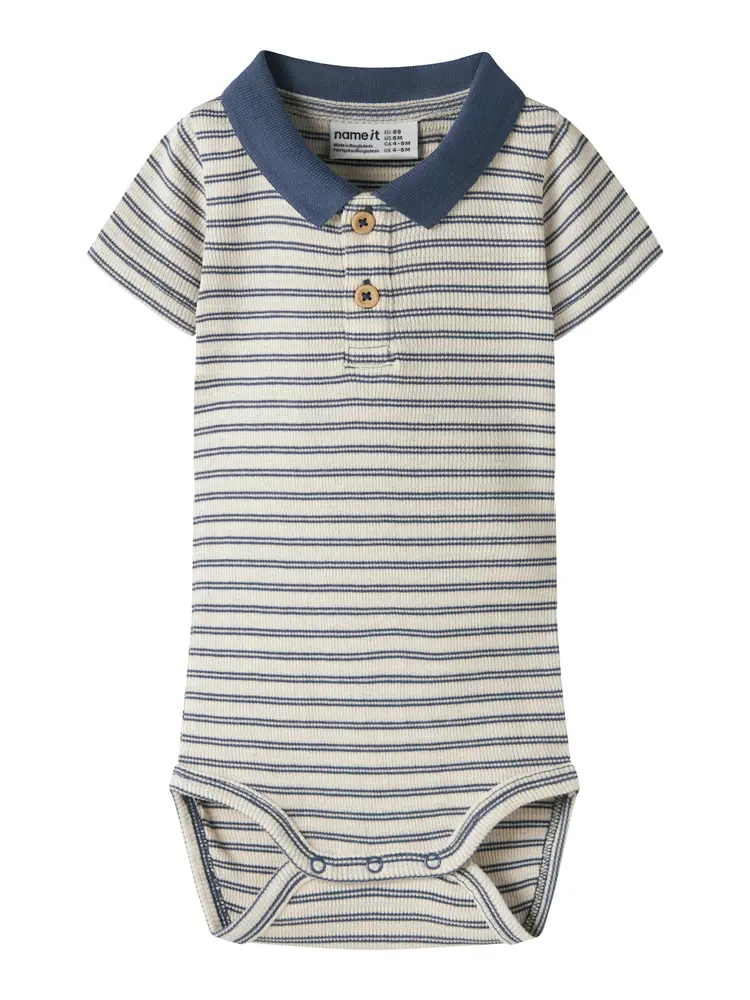 Jerimiah Kortærmet Polo Body   Vintage Indigo   68 fra Name It