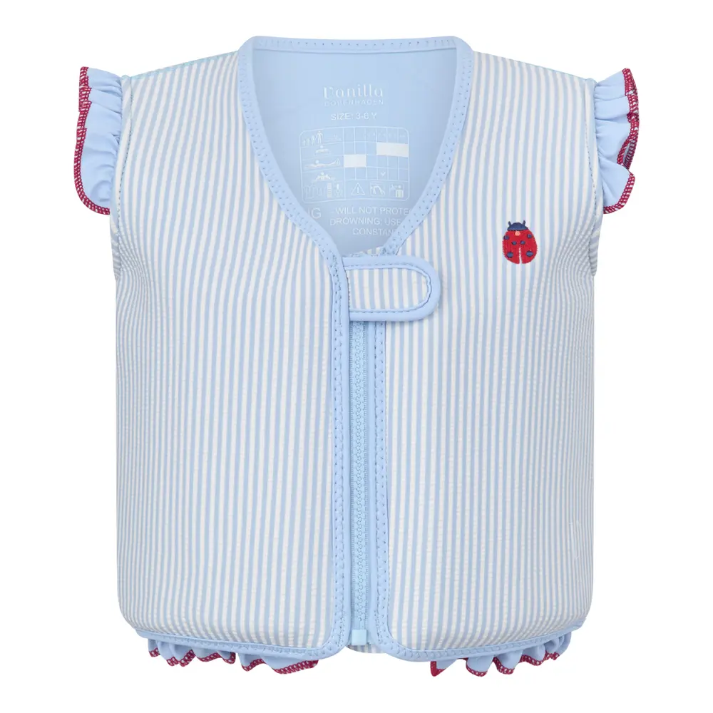 Svømmevest   Seersucker   Ladybug   Blue   6 8 år fra Vanilla Copenhagen