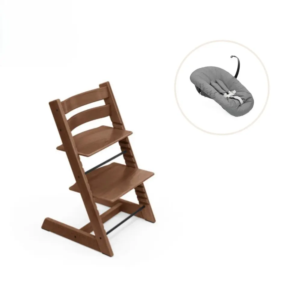 Højstol Bøg Inkl. Newborn Sæt   Warm Brown fra Tripp Trappâ®