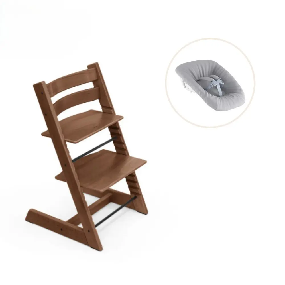 Højstol Bøg Inkl. Newborn Sæt   Warm Brown fra Tripp Trappâ®