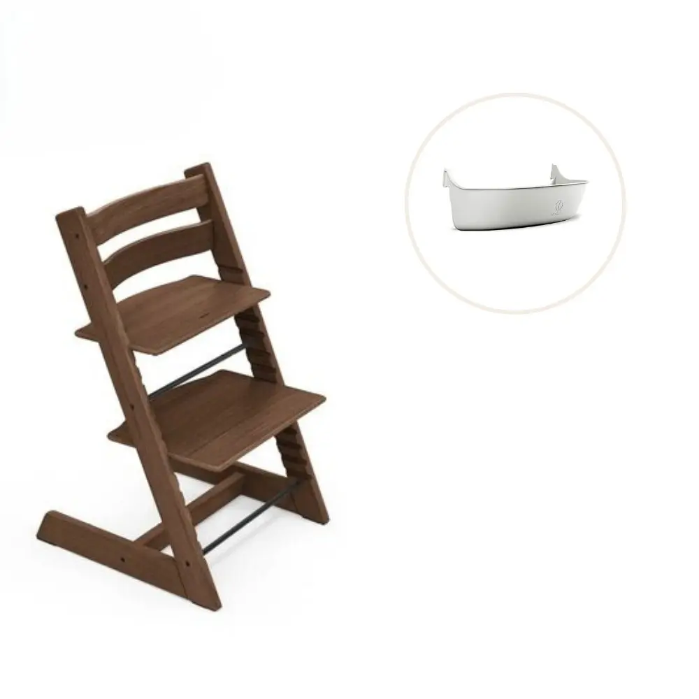Højstol Inkl. Storage Opbevaring   Eg Warm Brown fra Tripp Trappâ®