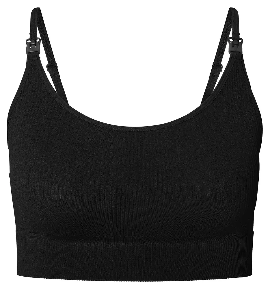 Mira Sømløs Amme Rib Top   Black   Xss fra Noppies