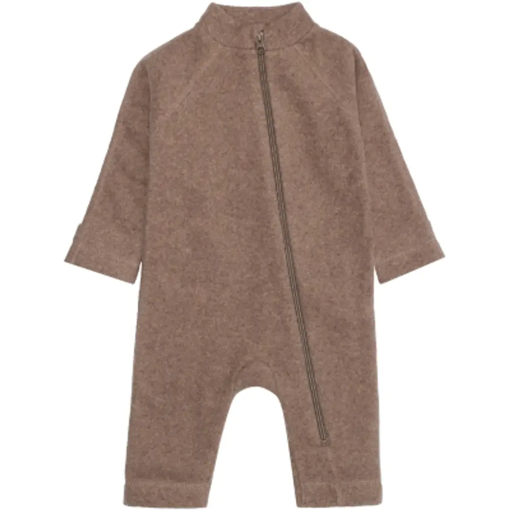 Bomuld Fleece Baby Dragt   Melange Denver   80 fra Mikk-line