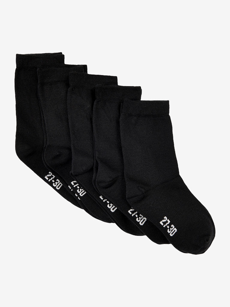 Ankel Sokker  Solid (5 Pack)   Black   19 22 fra Minymo