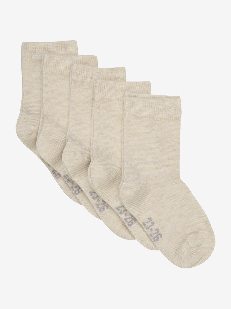 Ankel Sokker  Solid (5 Pack)   Sand Melange   19 22 fra Minymo