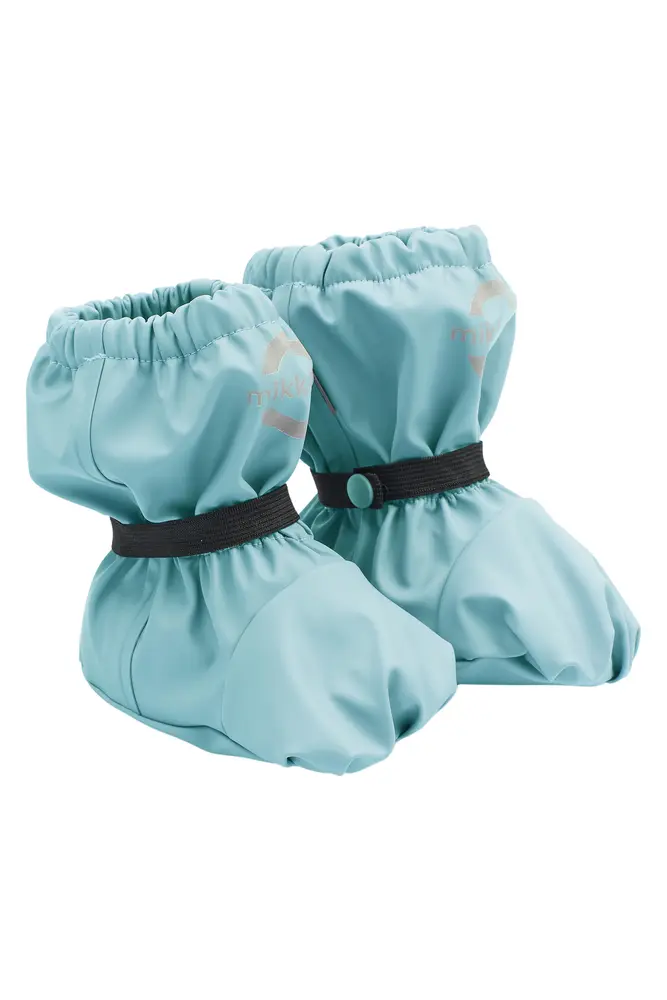 Regnovertræks Footies Pu M. Fleece   Stone Blue   86 fra Mikk-line