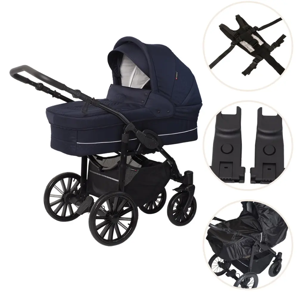 Nordic Lux Barnevogn Pakke Dark Grey fra Basson