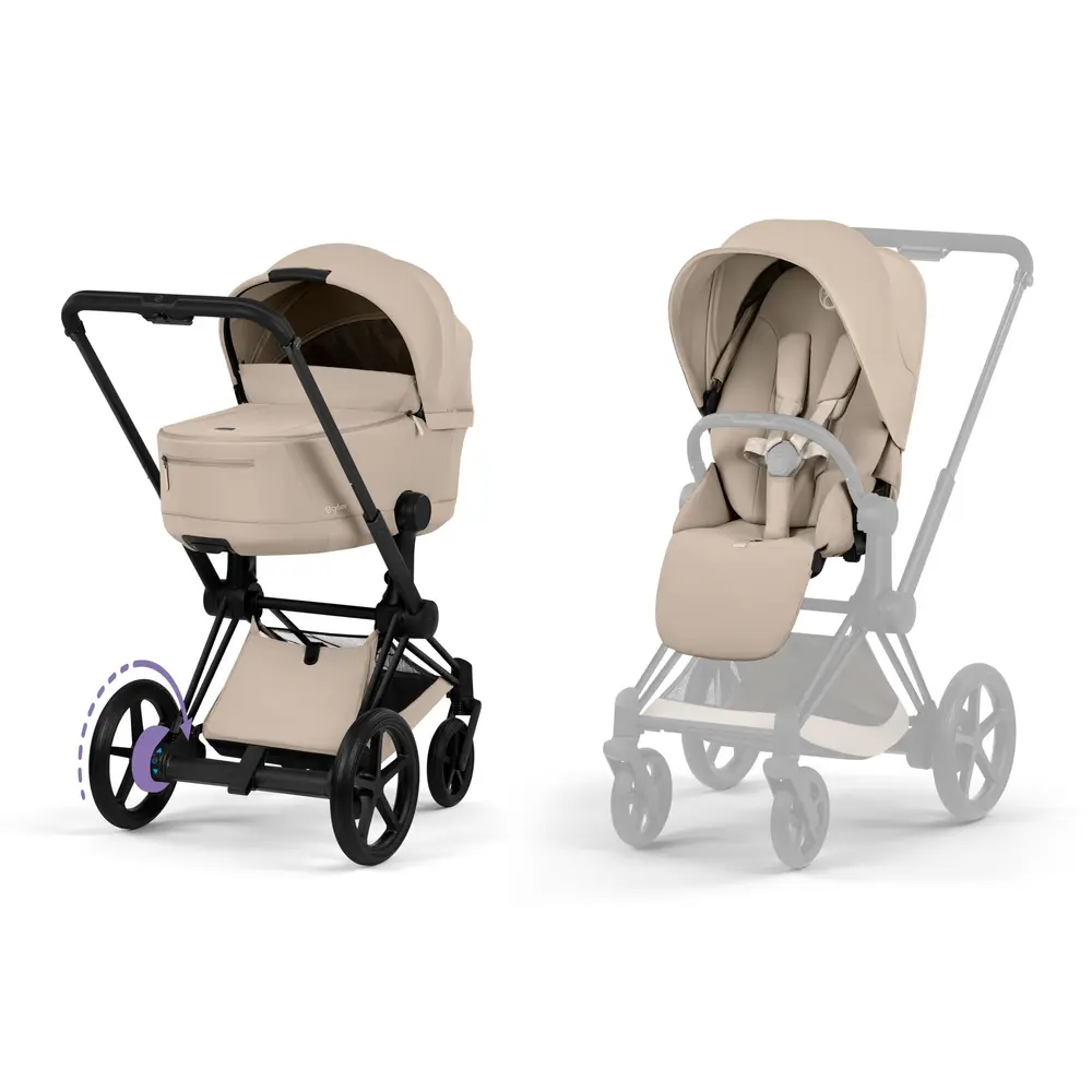 Epriam Kombivogn Black Inkl. Liggedel   Cozy Beige fra Cybex