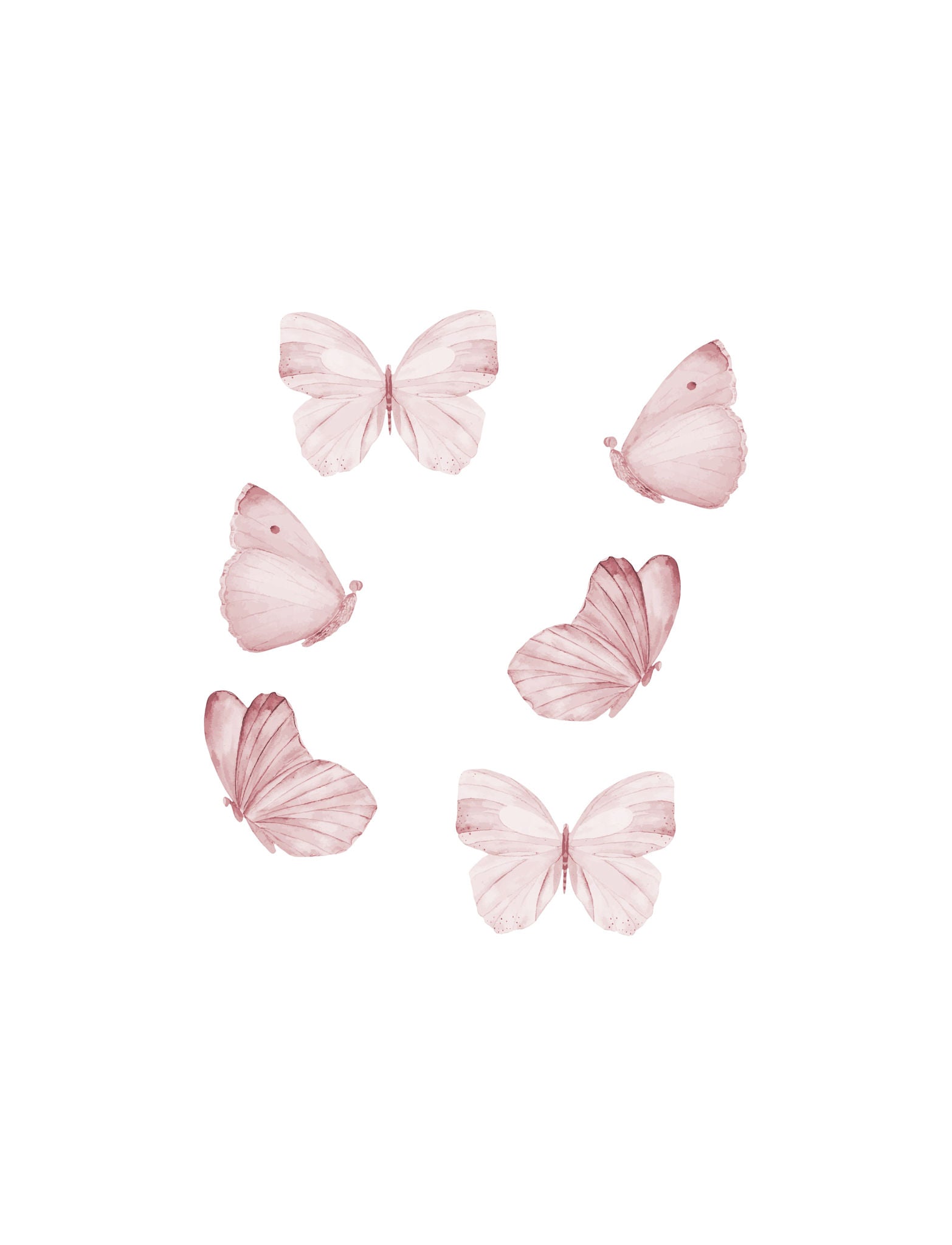 That's Mine   Wallsticker Sommerfugle 6 Stk.   Rose fra That's Mine