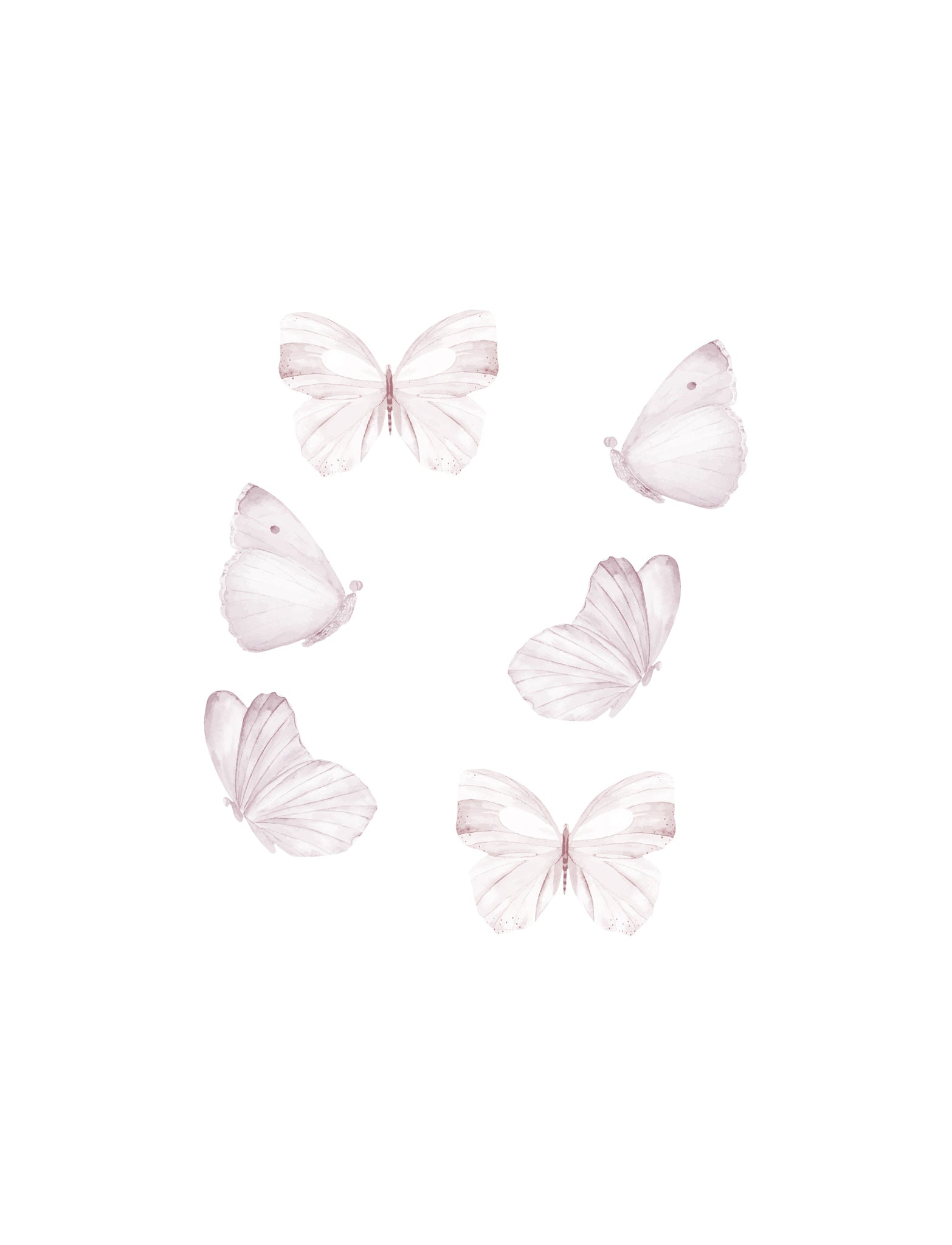 That's Mine   Wallsticker Sommerfugle 6 Stk.   White fra That's Mine
