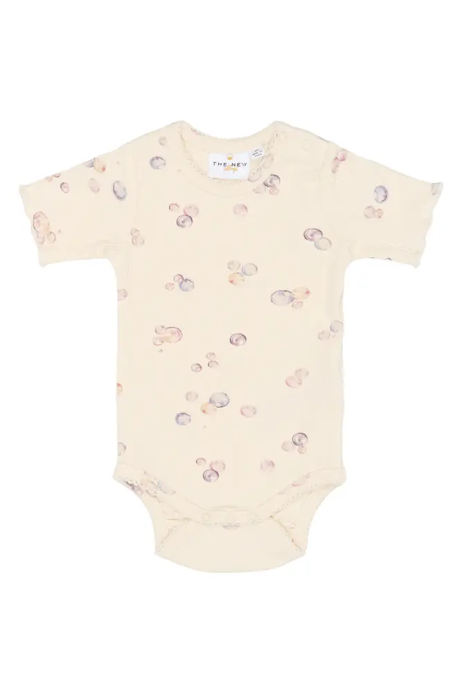 Tamma Kortærmet Rib Body   Gardenia Aop   80 fra The New Siblings