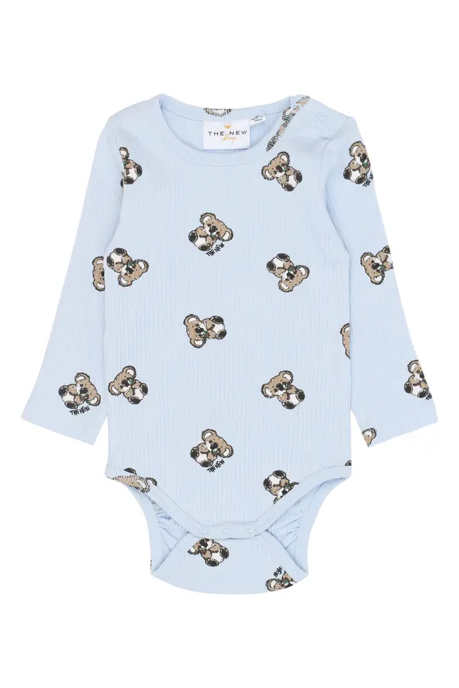 Topper Langærmet Rib Body   Heather Aop   74 fra The New Siblings