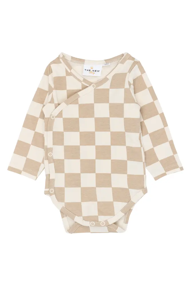 Theo Langærmet Wrap Body   Humus Check   62 fra The New Siblings