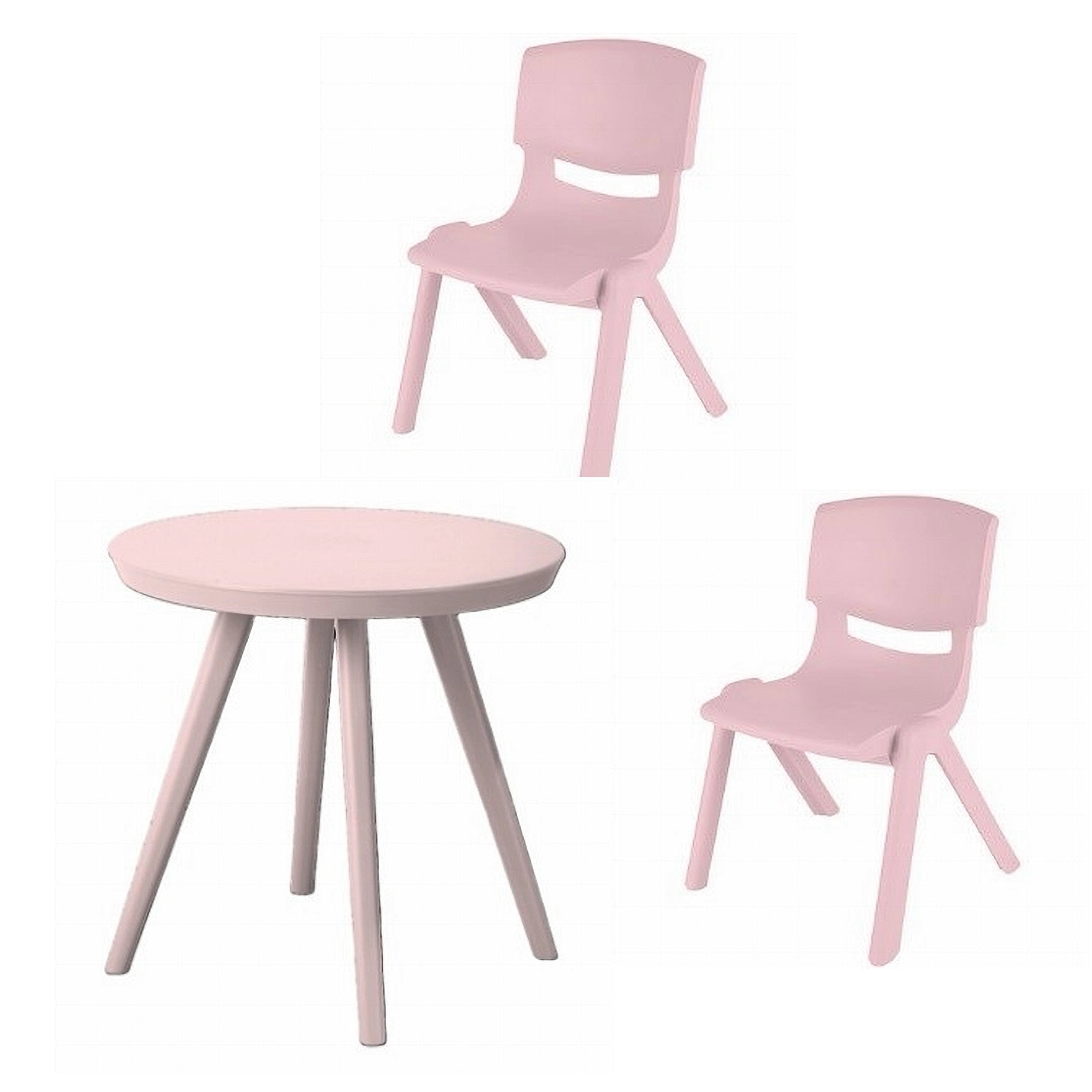 Oscar Møbelsæt, Bord + 2 Stole   Pink Eller Blå   Pastel Pink   Pastel Pink   Pastel Pink fra Tall For Tiny