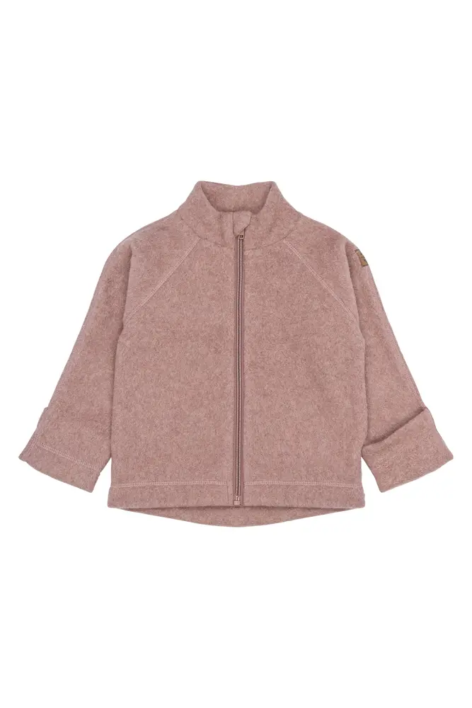 Bomuld Fleece Jakke   Burlwood Melange   128 fra Mikk-line