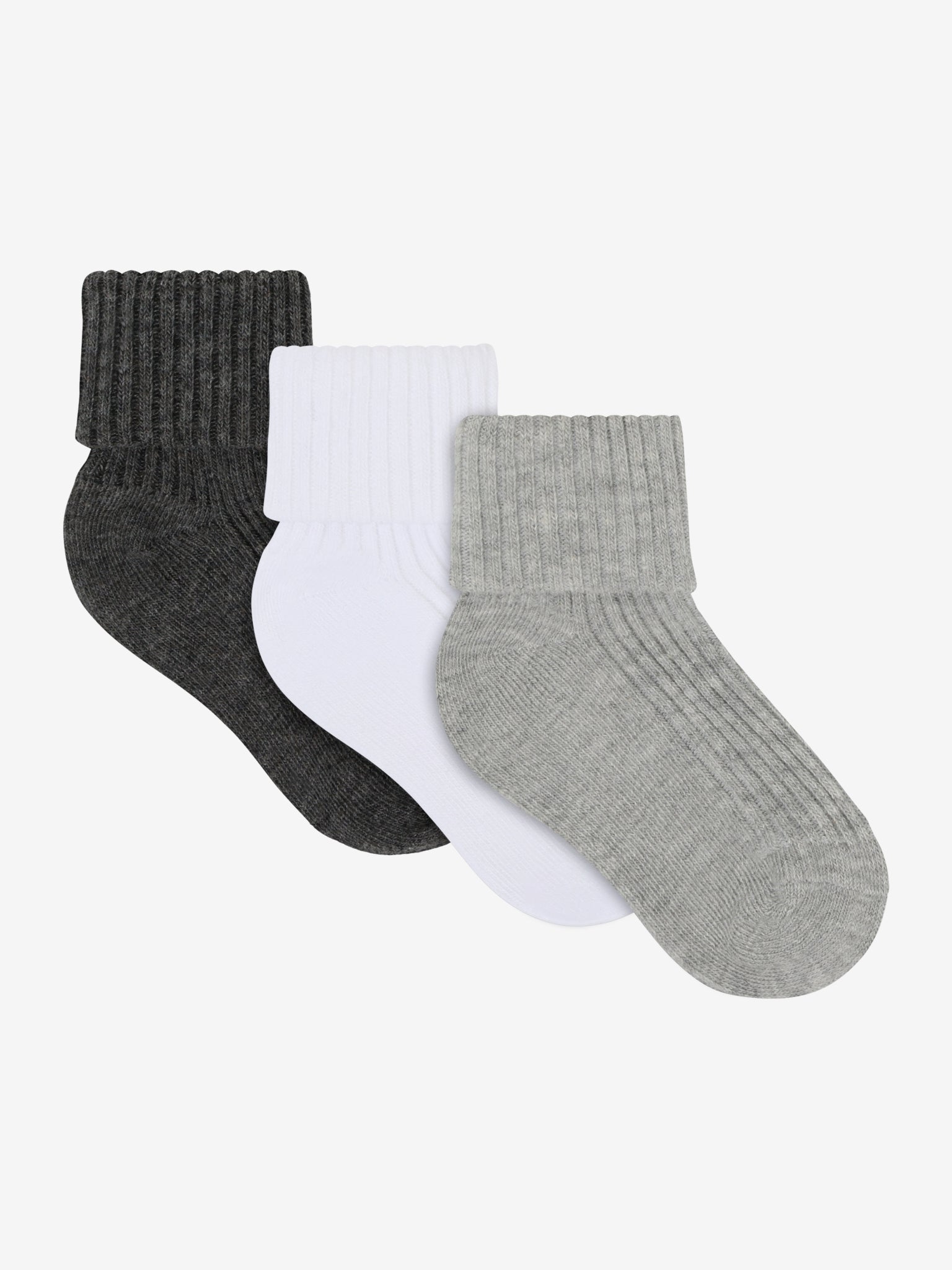 Rib Sokker 3 Pak   Light Grey Melange   11 14 fra Minymo