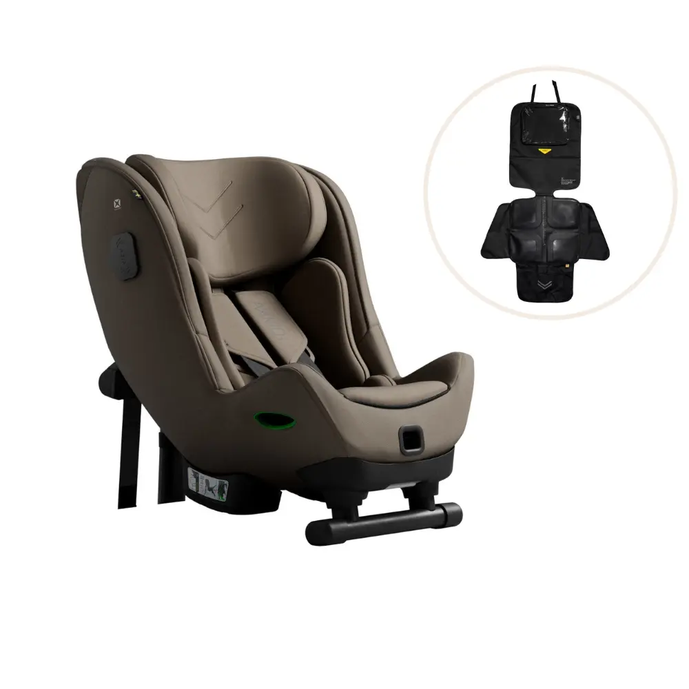 Minikid 4 Max Autostol Inkl. Sædebeskytter   Driftwood Beige fra Axkid