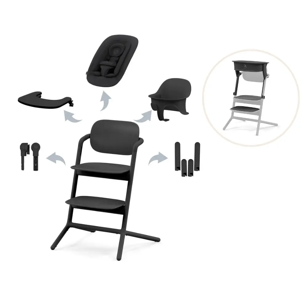 Lemo Højstol 4i1 Inkl. Læringstårn   Stunning Black | Stunning Black fra Cybex