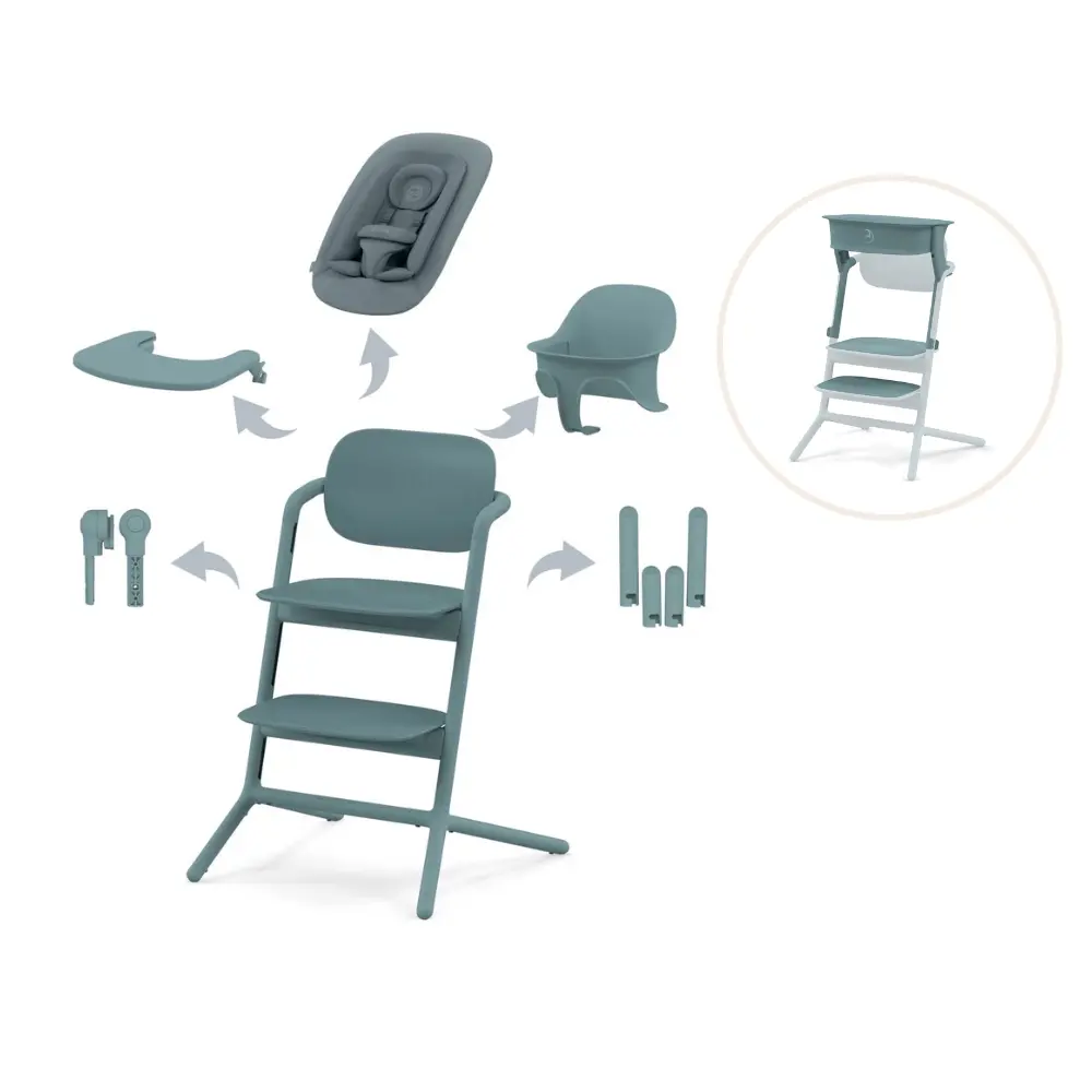 Lemo Højstol 4i1 Inkl. Læringstårn   Stone Blue | Stone Blue fra Cybex