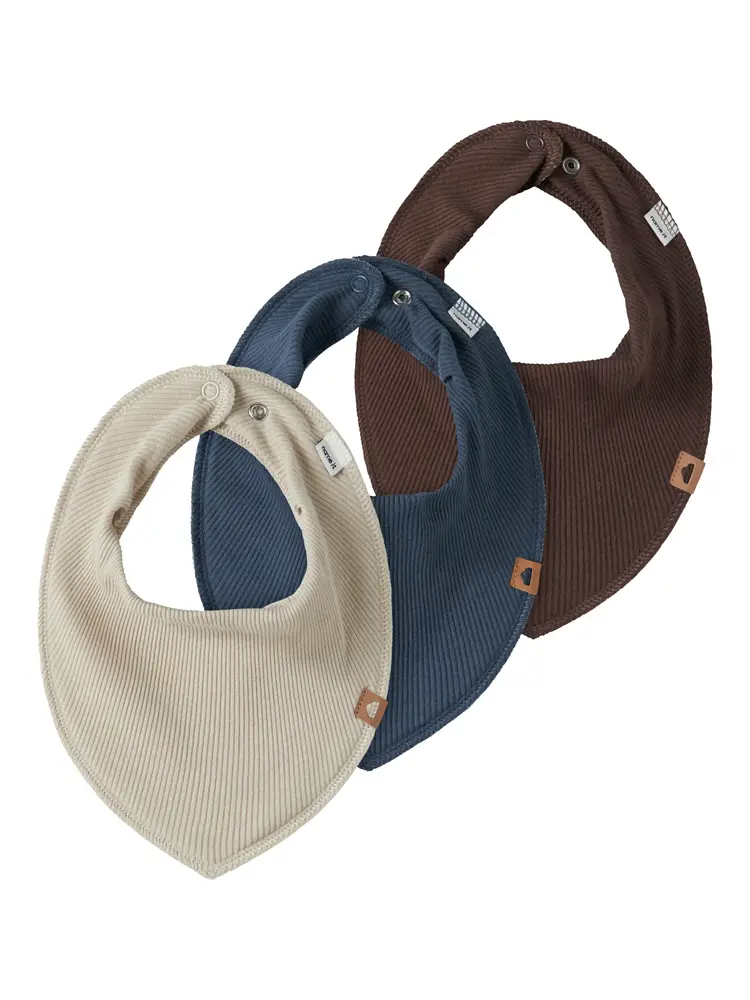 Yasim Rib Bib 3 Pak French Roast One Size fra Name It