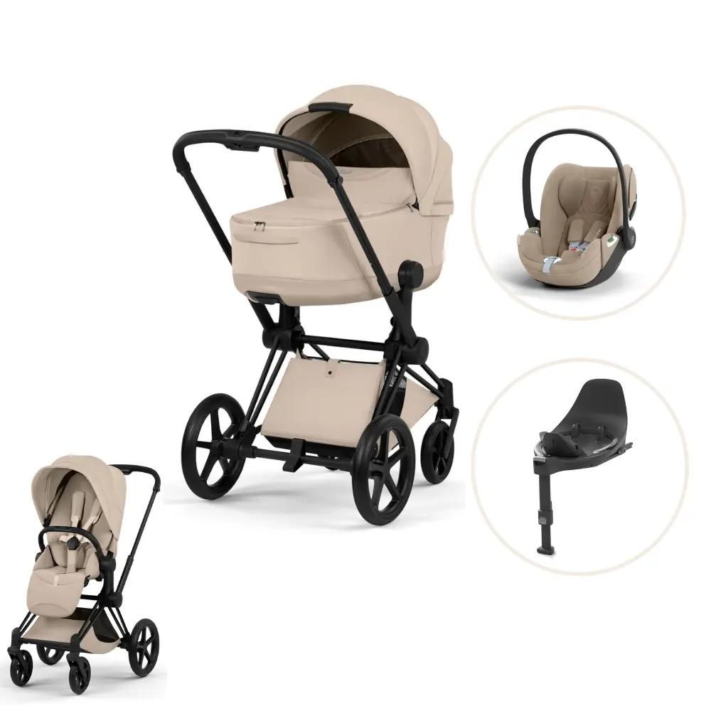 Priam Style Kombivogn Inkl. Cloud T Plus Og Base T Cozy Beige Matt Black fra Cybex