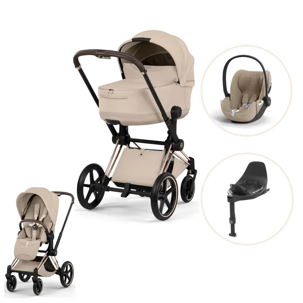 Priam Style Kombivogn Inkl. Cloud T Plus Og Base T   Cozy Beige Rosegold fra Cybex