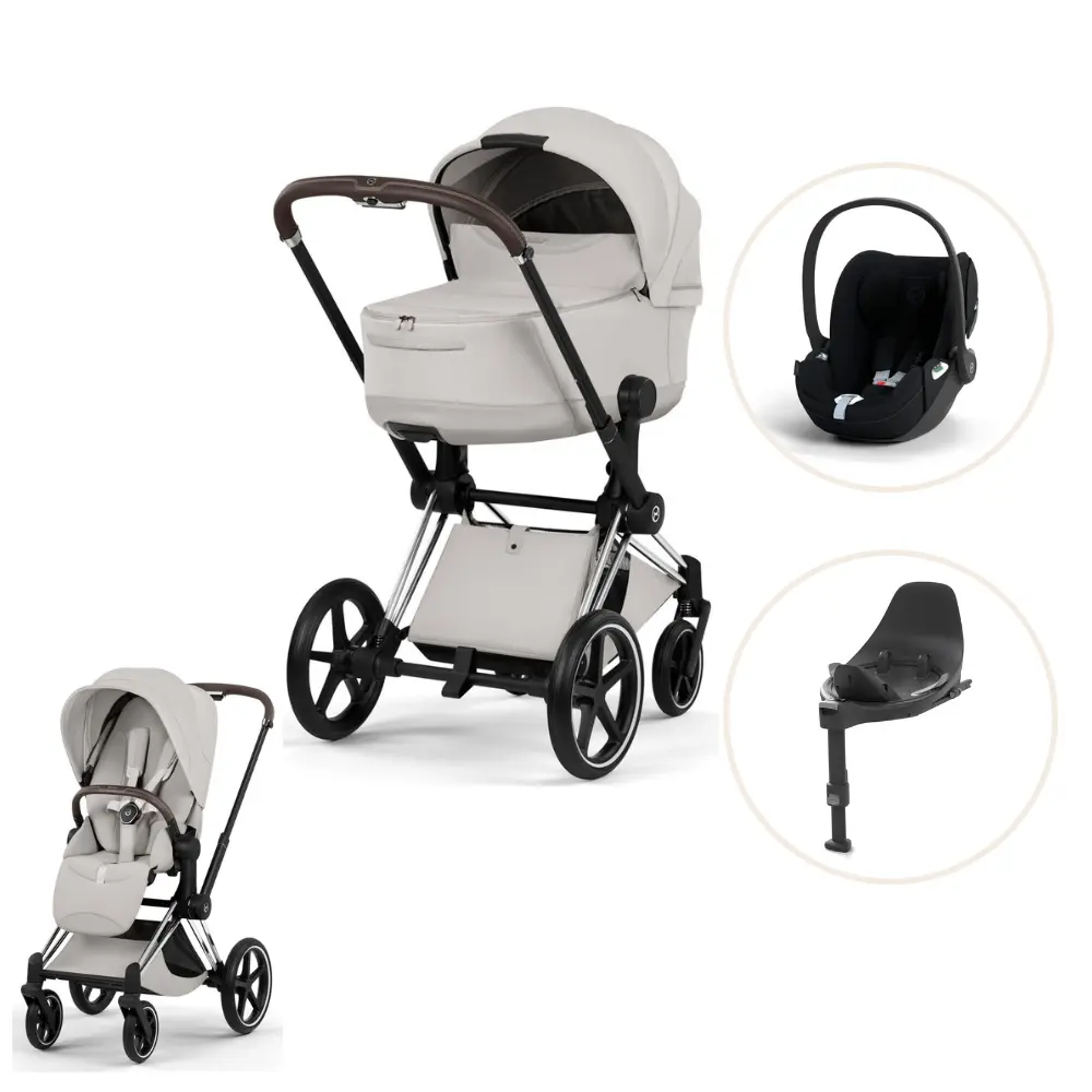 Priam Style Kombivogn Inkl. Cloud T Plus Og Base T   City Grey Chrome Brown fra Cybex