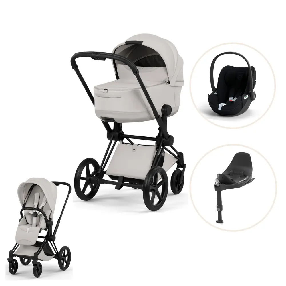 Priam Style Kombivogn Inkl. Cloud T Plus Og Base T   City Grey Matt Black fra Cybex